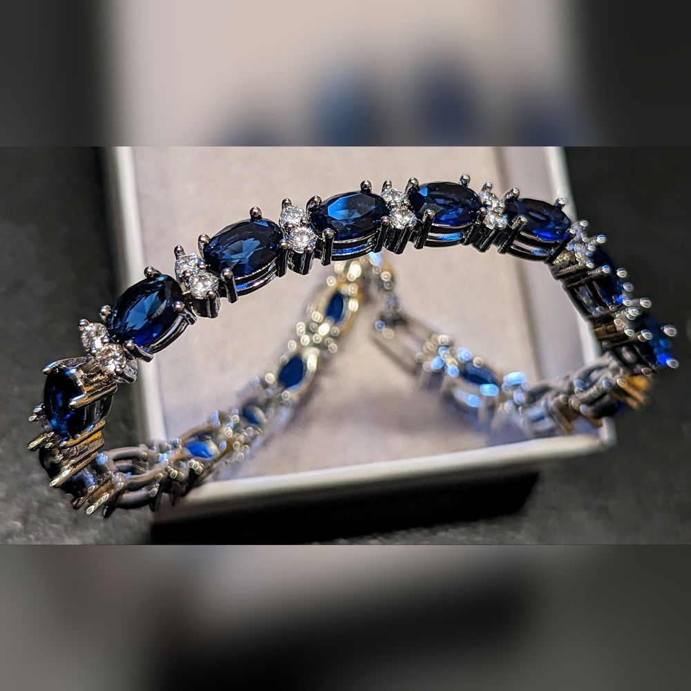 Gorgeous CZ and sapphire bracelet - BNIB